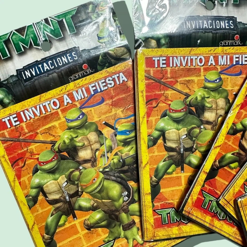 2007 Set Of 6 New In Package Teenage Mutant Ninja Turtle Party Spanish Invites